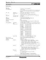 Preview for 2 page of Panasonic PT-DW530 Spec File