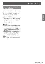 Preview for 21 page of Panasonic PT-DW530U Operating Instructions Manual