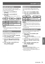 Preview for 73 page of Panasonic PT-DW530U Operating Instructions Manual