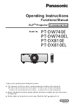 Panasonic PT-DW640E Operating Instructions Manual preview