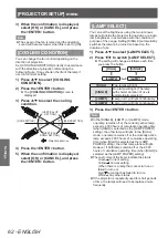 Preview for 62 page of Panasonic PT-DW730E Operating Instructions Manual