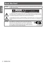 Preview for 2 page of Panasonic PT-DW730U Operating Instructions Manual