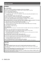 Preview for 6 page of Panasonic PT-DW730U Operating Instructions Manual