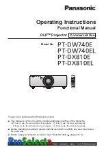 Preview for 1 page of Panasonic PT-DW740 Operating Instructions Manual