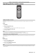 Предварительный просмотр 61 страницы Panasonic PT-DW830E Operating Instructions (Functional Manual)