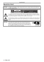 Предварительный просмотр 2 страницы Panasonic PT-DW830U Operating Instructions Manual