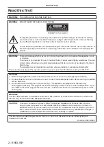 Preview for 2 page of Panasonic PT-DZ16K Operating Instructions Manual