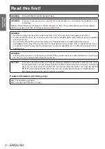 Preview for 2 page of Panasonic PT-DZ770 U Operating Instructions Manual