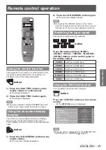 Предварительный просмотр 41 страницы Panasonic PT-DZ770 U Operating Instructions Manual