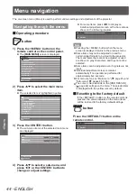 Preview for 44 page of Panasonic PT-DZ770 U Operating Instructions Manual