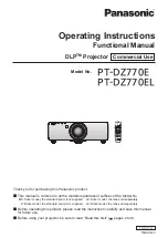 Preview for 1 page of Panasonic PT-DZ770E Operating Instructions (Functional Manual)