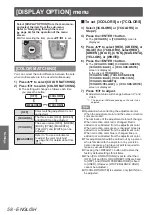 Preview for 58 page of Panasonic PT-DZ770E Operating Instructions (Functional Manual)