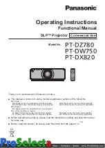 Preview for 1 page of Panasonic PT-DZ780 Operating Instructions Manual