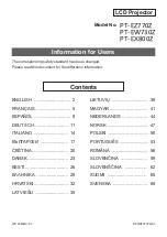 Preview for 1 page of Panasonic PT-E800Z Information For Users