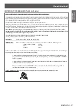 Preview for 3 page of Panasonic PT-EW530E Operating Instructions Manual