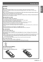 Preview for 7 page of Panasonic PT-EW530E Operating Instructions Manual