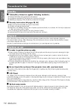 Preview for 14 page of Panasonic PT-EW530E Operating Instructions Manual