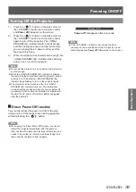 Preview for 39 page of Panasonic PT-EW530E Operating Instructions Manual