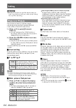 Preview for 64 page of Panasonic PT-EW530E Operating Instructions Manual