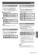 Preview for 65 page of Panasonic PT-EW530E Operating Instructions Manual