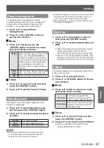 Preview for 67 page of Panasonic PT-EW530E Operating Instructions Manual