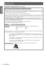 Preview for 4 page of Panasonic PT-EW530U Operating Instructions Manual