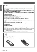 Preview for 8 page of Panasonic PT-EW530U Operating Instructions Manual