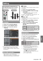 Preview for 63 page of Panasonic PT-EW530U Operating Instructions Manual