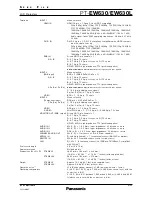 Preview for 3 page of Panasonic PT-EW630 Specification