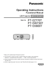 Panasonic PT-EW730T Operating Instructions Manual preview