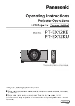 Предварительный просмотр 1 страницы Panasonic PT-EX12KE Operating Instructions Manual