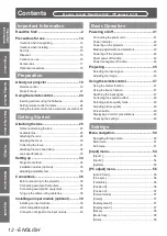 Предварительный просмотр 12 страницы Panasonic PT-EX12KE Operating Instructions Manual