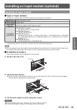 Предварительный просмотр 39 страницы Panasonic PT-EX12KU Operating Instructions Manual