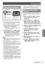 Предварительный просмотр 43 страницы Panasonic PT-EX12KU Operating Instructions Manual