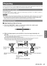 Предварительный просмотр 45 страницы Panasonic PT-EX12KU Operating Instructions Manual