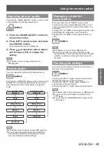 Предварительный просмотр 49 страницы Panasonic PT-EX12KU Operating Instructions Manual