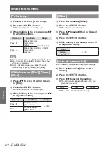 Предварительный просмотр 62 страницы Panasonic PT-EX12KU Operating Instructions Manual