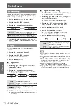 Предварительный просмотр 76 страницы Panasonic PT-EX12KU Operating Instructions Manual