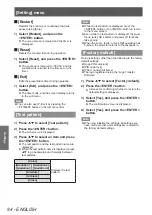 Предварительный просмотр 84 страницы Panasonic PT-EX12KU Operating Instructions Manual