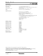 Preview for 4 page of Panasonic PT-EX12KU Specification