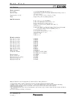 Preview for 4 page of Panasonic PT-EX16K Specifications