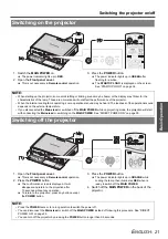 Preview for 21 page of Panasonic PT-F200 Series Operating Instructions Manual