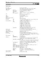 Preview for 2 page of Panasonic PT-F200 Series Specifications