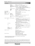 Preview for 3 page of Panasonic PT-F300 Series Specifications