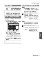 Предварительный просмотр 47 страницы Panasonic PT-F300E Operating Instructions Manual