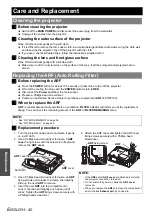 Предварительный просмотр 40 страницы Panasonic PT-FW100NT Operating Instructions Manual