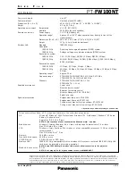 Preview for 3 page of Panasonic PT-FW100NT Spec File