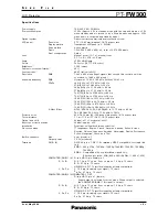 Preview for 2 page of Panasonic PT-FW300 Specifications