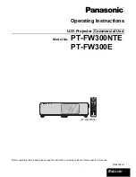 Panasonic PT-FW300E Operating Instructions Manual preview