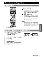 Preview for 27 page of Panasonic PT-FW300E Operating Instructions Manual